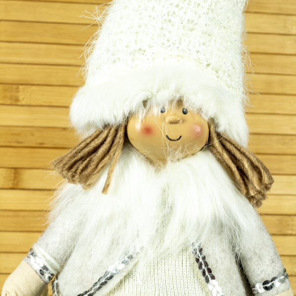 Elfo in piedi Bianco 37cm
