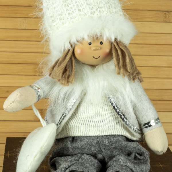 Elfo seduto Bianco 37cm
